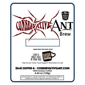 Conservative Ant Brew - 12 count carton label - square