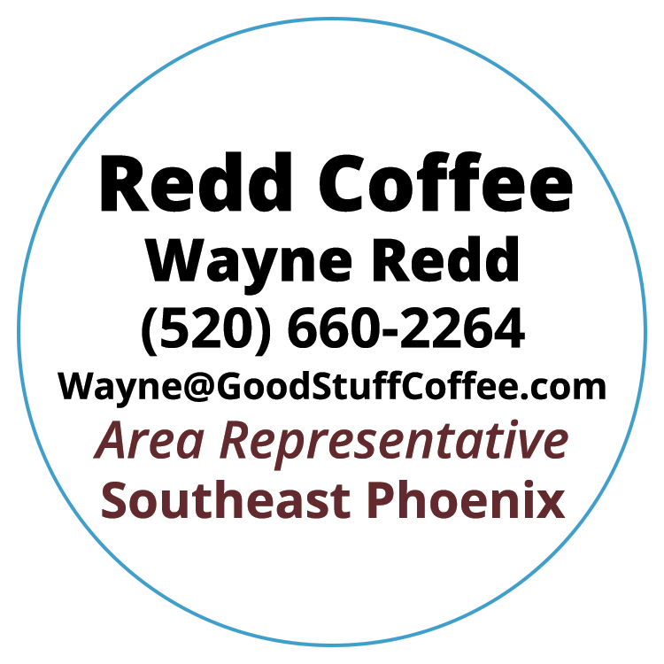 Redd Coffee Contact Info Circle PNG